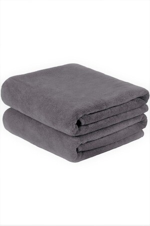 MNZ-100% القطن الإضافي الرمادي اللذيذ 2 قطع مصفوفة بالشعر 50x90 منشفة يد ووجهها 2 قطع*ANTHRACITE - AYHANHOME