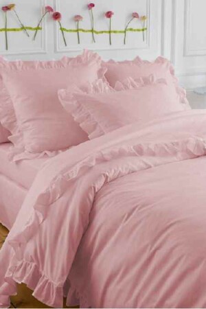 MNZ-100% القطن المغطى الزينة المختبئة بالألوان الوردية الخفيفة الغطاء المزدوج ووضع الوسادة 200220RIBBLE - makiteks