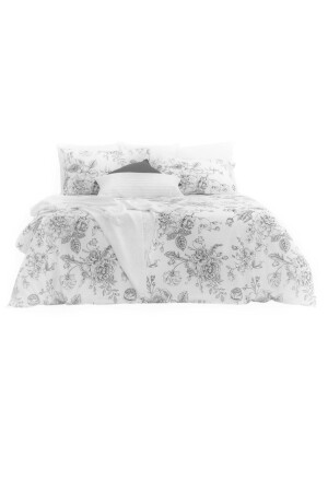 MNZ-100% القطن 200x220 غطاء غطاء مزدوج و 2 قطع 50x70 غطاء وسادة، سولوى جراي A200220SOLOIGRI - makiteks