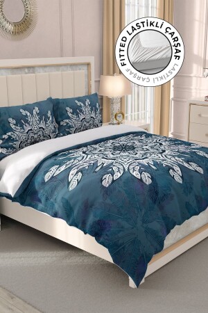 MNZ-100% القطن ساتيين غطاء غطاء مزدوج مع الأوراق المثبتة ماندالا 3 مونوهوم33064 - Monohome