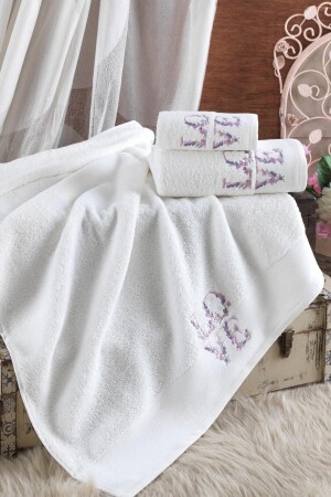 MNZ-100% القطن 3 قطعة حب حمام منشفة مجموعة - Ellia Soft