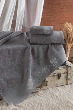 MNZ-100% القطن 3 قطعة شرف حمام منشفة - Ellia Soft