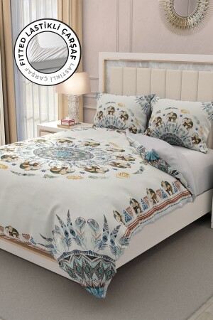 MNZ-100% القطن ساتين غطاء المزدوج مع الأوراق المثبتة، نمط الفيل 3D MONOHOME30186 - Monohome