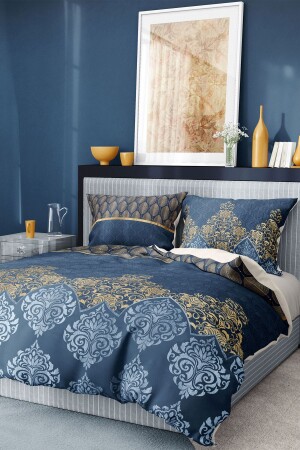 MNZ-100% القطن ساتيين غطاء غطاء مجموعة ورقة مرصعة ديلوكس مزدوجة 3D دمشق Premium0613HF - Monohome