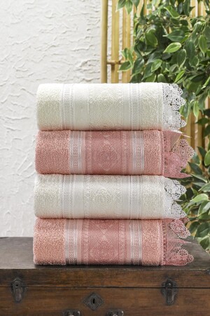 MNZ-100% قطن غيبور 4 قطع منشفة 50x90 HS-GUPURKREMPUD - Kardelen