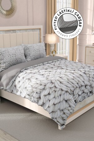 MNZ-100% القطن ساتين غطاء المزدوج مع ورق معصوبة، خياطة 4 MONOHOME32883 - Monohome