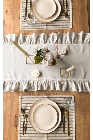 MNZ-100% القطن الخام اللينن المضغوطات العمر الثاني 40x140 سم - Evya