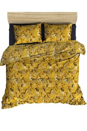 MNZ-100% القطن 57خيط 200x220 غطاء ملابس مزدوجة و 2 قطع 50x70 غطاء وسادة، صفراء A200220LIBERTADSARI - makiteks