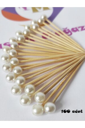 MNZ-100 قطع ديكوراتية دائرة كعكة اللؤلؤ خنجر 6 سم - اللؤلؤ 8 مم - الوعد الخصوبة خنجر اللؤلؤ - Tasarı Mağazası