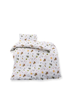 MNZ-100% قطن أطفال السرير مجموعة 70x110 صاروخ فضائي نمط للحديقة المزارع BÖ0010NT - Bebek Özel