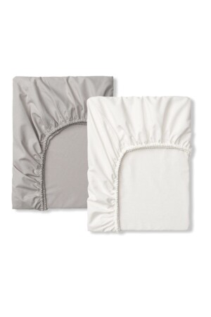 MNZ-100% قطن الأطفال الصغار ورقة المثبتة 70x120 أبيض وبيض وبيض (2 أجهزة) 39 - Bebek Özel