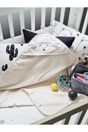 MNZ-100% القطن بيج خروف نمط طوافيل الأطفال الوسوسوس 75x75cm TNMHM2022700KND - Tanem Home