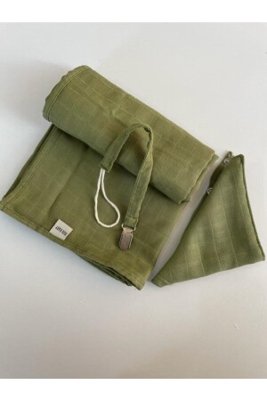 MNZ-100% قطن صغار المسلين مجموعة 80x90cm غطاء + Scarf + سلمي شريط مجموعة المسلين الأطفال - runbaby