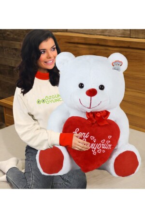MNZ-100 Cm أحبك الدببة الكبيرة مع القلب (100% محلية) - Özgüner Oyuncak