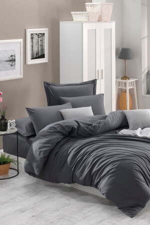 MNZ-100% القطن الطبيعي اللون البسيط غطاء القماش المعدل مزدوج الطازج اللون المدخن Ep-022787-v - Enlora Home