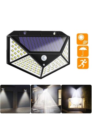 MNZ-100 LED شمسي PIR حركة جهاز استشعار مصباح الحائط مقاوم للماء Ip65 100LED - ZAUSS