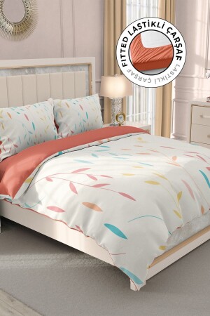 MNZ-100% القطن ساتين غطاء المزدوج مع الأوراق المطوية MONOHOME32739 - Monohome