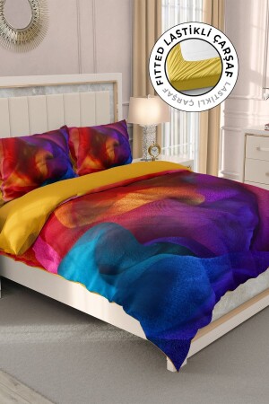 MNZ-100% القطن ساتين غطاء غطاء مزدوج مع ورق معصمة الطلاء MONOHOME32838 - Monohome