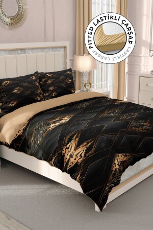 MNZ-100% القطن ساتين غطاء المزدوج مع الأوراق المثبتة البني جناح MONOHOME33163 - Monohome