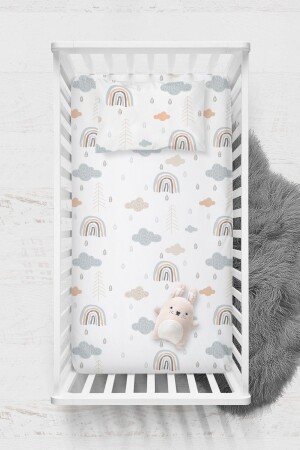 MNZ-100% القطن Ranforce صفحة مسطحة مجموعة - قوس قزح - 100x150+35x45 - Wheeppo