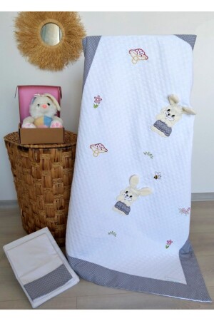 MNZ-100% القطن الرمادي الأرنب نمط طفل بيك مجموعة TAG103 - mellowbabystore