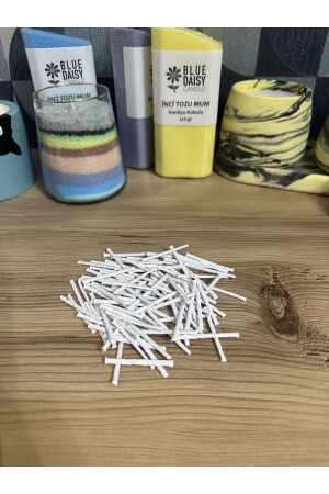 MNZ-100 قطع برول مسحوق شمعة Wick 100% القطن صلب شمعة Wick 4cm - Bluedaisycandle