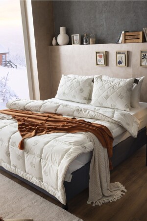 MNZ-100% طبيعي مزدوج Xl صوف غطاء 215x240cm - Duvetta