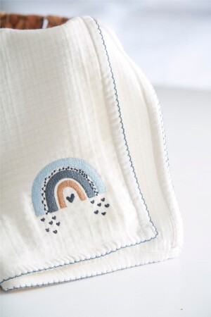 MNZ-100x100 قوس قزح أزرق مغطى بـ 4 طبقات غطاء موسلين KRZKDS22 - Kirazkids