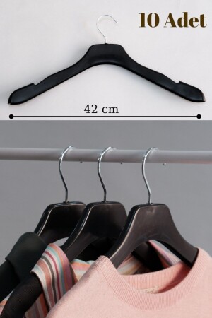 MNZ-10-Piece Hanger أسود فاخرة معلقة بلاستيكية سميكة - سويت جاكيت-جاكت-جاكت-جاكت و قمصان معلقة - Acar Raf