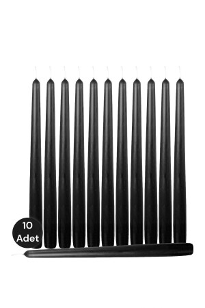 MNZ-10-Piece شمعة شمعة ذات لون أسود SAM1 - homeartplus