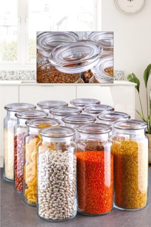 جرة زجاجية من MNZ-12 قطعة مع غطاء زجاجي 1. 3 لترات G2740-SET12LIROSSEL - Rossel Premium