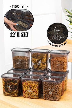 MNZ-12 قطعة بيغي مستطيل وعاء العطور مع علامة طباعة الشاشة البيضاء 1150 مل أنتراتيت BHRT12LI1150 - Vienev