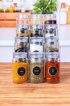 MNZ-12 قطعة زجاجية وعاء العطور مع غطاء فراغ - مجموعة العطور العطور فراغ 12 قطعة (300 مل) KRM 015900 - KRM HOME