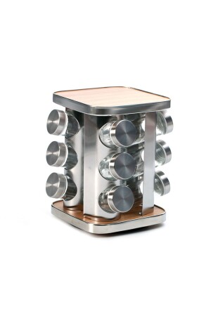 MNZ-12 - قطعة زجاجية وعاء العطور مع غطاء خشب من الفولاذ المقاوم للصدأ والصلب المتحول 12 قطعة 441326611 - Kingstone