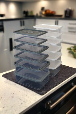 حاوية تخزين MNZ-12 قطعة مكفأة ثلجية عميقة وعاء خفيفة الميكروويف كبير: 1500ml متوسط: 1000ml صغير: 750ml - Maviköy