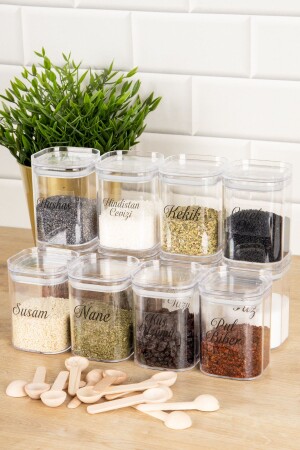 MNZ-12 - قطعة 200 مل جار الفراغ أكريلي زيوت مجموعة مع غطاء ومعطف مخزن مخزن شفافة مع علامة DNS-12MİKA200 - DNS HOME