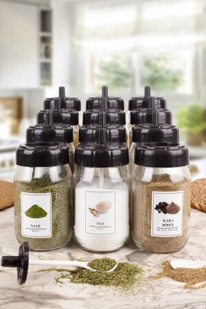 MNZ-12 قطع عبارة عن طوب زجاجي ذاتية مع علامة مع ملعقة و 25 قطعة علامة مفتوحة-58275858277 - çarşıdayız