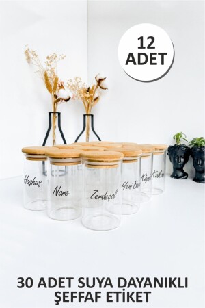 MNZ-12 صناديق العطور البوروسيليكتية مع حوافز البامبو 30 قطعة علامة شفافة مقاومة للمياه - 6x11-250ml Szk-bb. p - Sezka Life