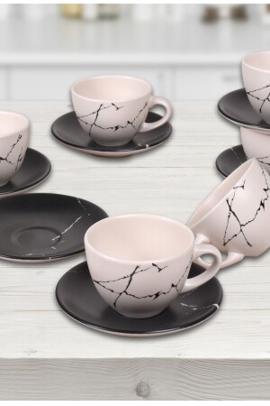 MNZ-12 قطعة كوب شاي لـ 6 أشخاص مرمر بطريقته 18319-905 - Keramika