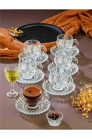 قطعة من MNZ-12 لشخصين 6 t كوب قهوة من فخمة GLASS Set كوب قهوة مع كوب زجاجي معكم للشاي والقهوة 200 مل - Diba Avm