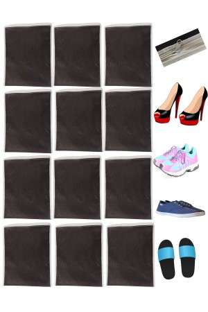 MNZ-12 قطع حقيبة تخزين الأحذية حقيبة السفر متعددة الأغراض خزانة مغطاة الجرافات منظمة الأمتعة - Balkan Room