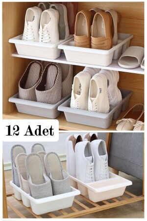 MNZ-12 قطع رومی حذاء سليبر رامب صندوق تخزين عمودي لثلاث حذاء - Bayev