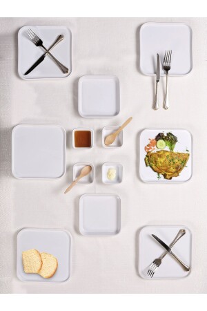 MNZ-12 قطعة أداء سلسلة الإفطار المجموعة و العشاء المجموعة و خدمة الكعك - Evimsepette