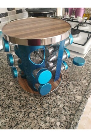 MNZ-12 ليترات خشبية دائرة المكوكة زجاجي الوقوف شاكر العطور شاكر الملح مجموعة FNS002 - ALOHA