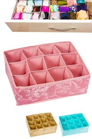 MNZ-12 مُنظم الجرف المُقسمة الجوارب المُنظم المجوهرات الرمادية - Genel Markalar