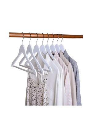 MNZ-12 قطع من الخشب تبدو بلاستيكية جودة معلق، الملابس والملابس معلق الخشب الأبيضgrnmbyz12 - Askıcı