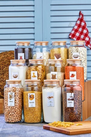 MNZ-12 قطع جرة زجاجية مع علامة مع غطاء حاوية تخزين الفراغ حجم Jumbo 1300 مل fbz2bb23ffd - FBZhome