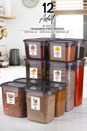 MNZ-12 - قطعة مع علامة المولى مستطيل مخزن تخزين الطعام مجموعة - Kitchen Life