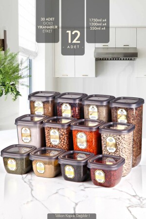 MNZ-12 قطع مع علامة مربع مخزن الطعام مجموعة - Kitchen Life