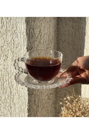MNZ-12 PIECES PERL BEADED NESCAFE و TEA CUP SET - Pirilti Avm